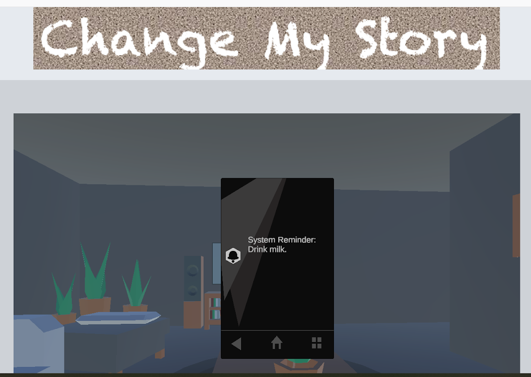 change my story front page with mobile phone in a room 