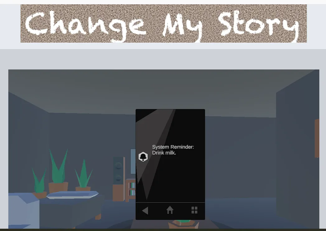 change my story front page with mobile phone in a room 